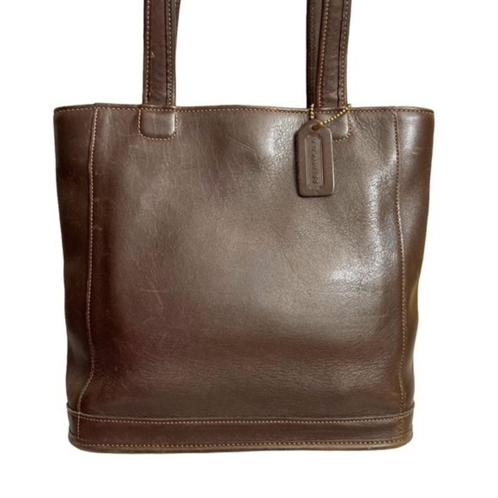 Coach vintage brown leather bleeker tote bag
